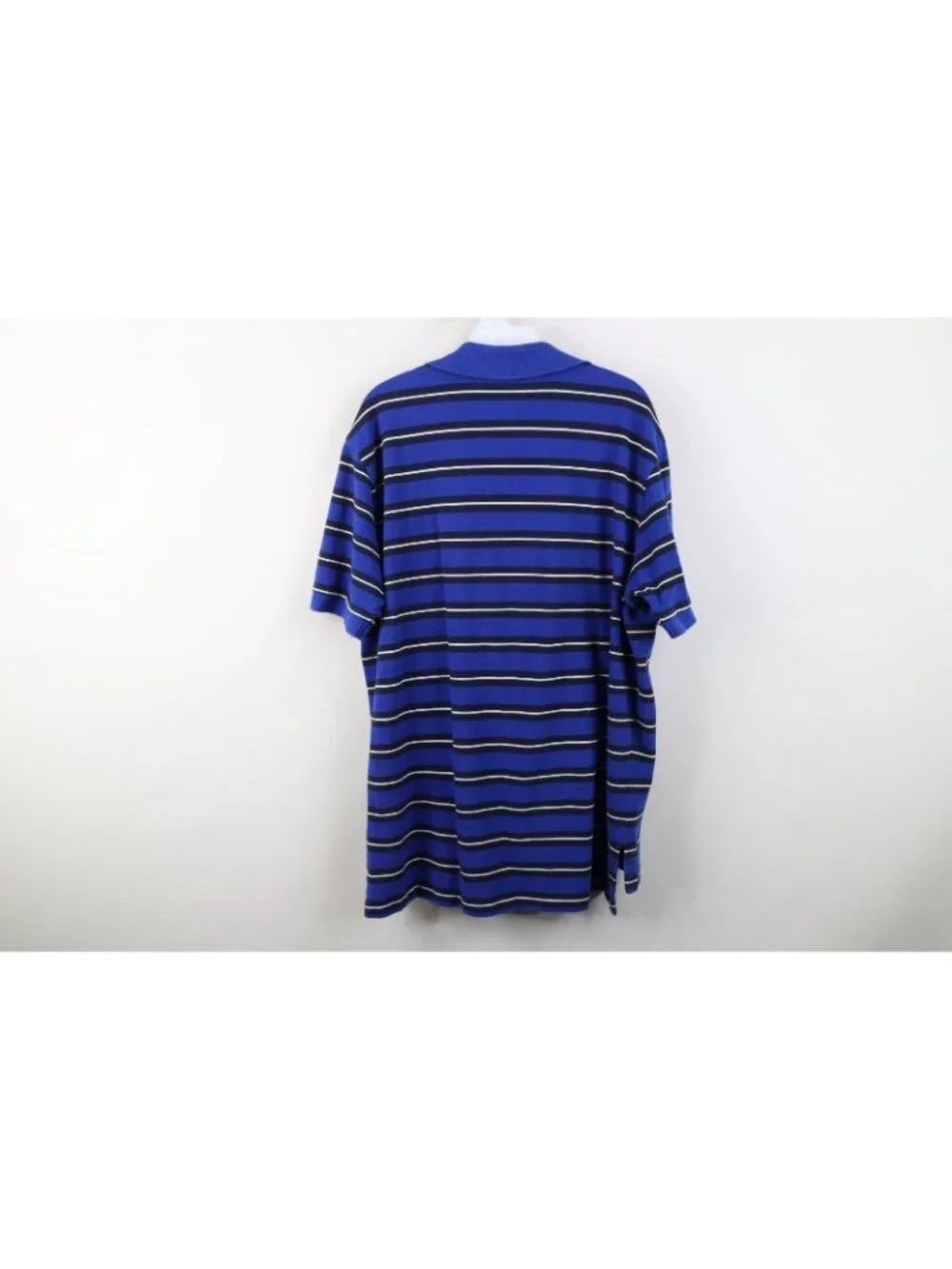Vintage 90s Ralph Lauren Mens XL Faded Striped Color Block Knit Golf Polo Shirt